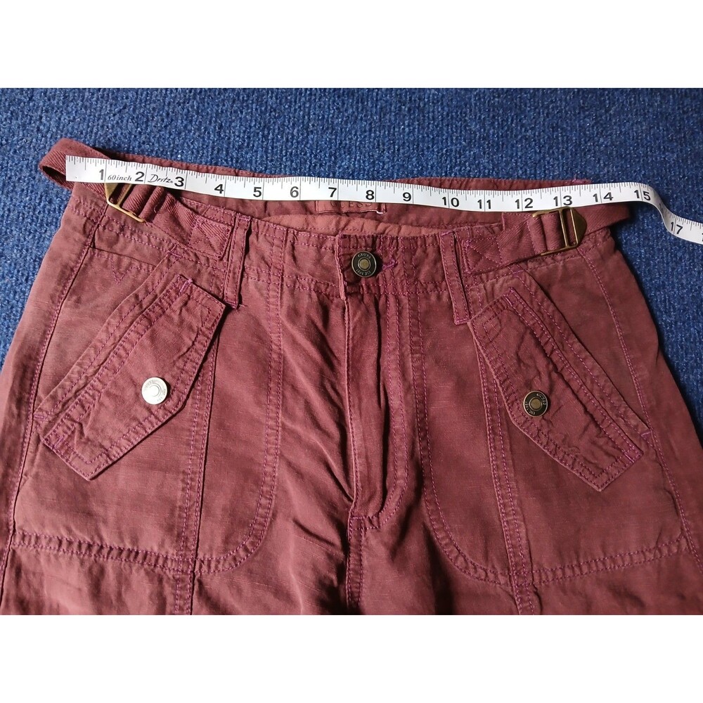 GUESS ECO Women's Wine Cargo Pants, Zipper Pockets, Size 27 - Picture 15 of 15